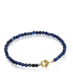 Pulseira com banho de ouro de 18 K sobre prata e sodalite TOUS MANIFESTO