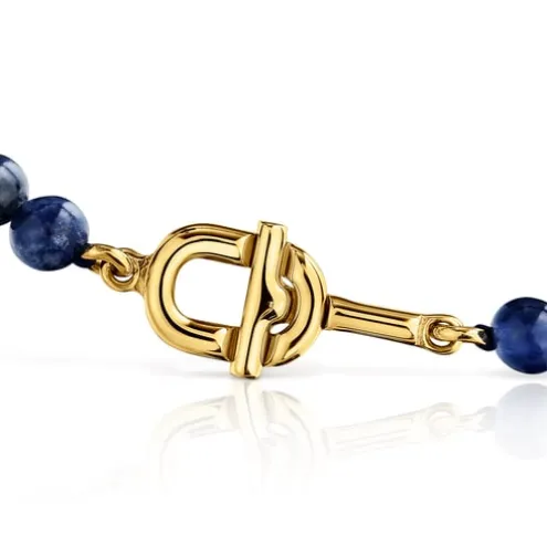 Pulseira com banho de ouro de 18 K sobre prata e sodalite TOUS MANIFESTO