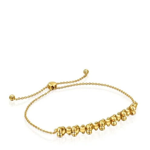 Pulseira corrente banhada a ouro 18 K sobre prata e detalhe Bold Bear