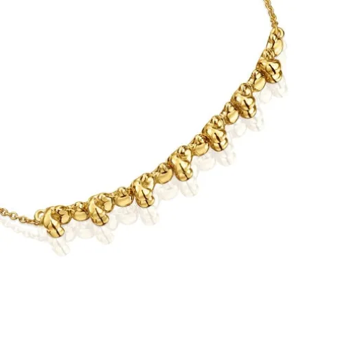 Pulseira corrente banhada a ouro 18 K sobre prata e detalhe Bold Bear