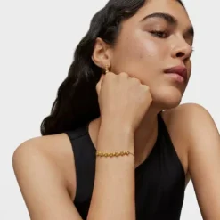 Pulseira corrente banhada a ouro 18 K sobre prata e detalhe Bold Bear