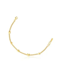 Pulseira corrente banhada a ouro de 18 K sobre prata e motivos Bold Motif