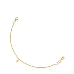 Pulseira corrente banhada a ouro de 18 K sobre prata com argolas redondas Bold Bear