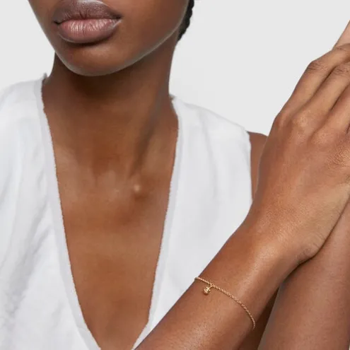 Pulseira corrente banhada a ouro de 18 K sobre prata com argolas redondas Bold Bear