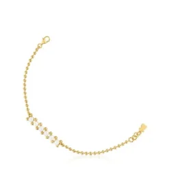 Pulseira corrente banhada a ouro de 18 K sobre prata e pérolas cultivadas Gloss