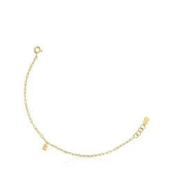 Pulseira corrente banhada a ouro de 18 K sobre prata com argolas ovais Bold Bear