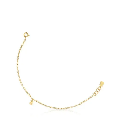 Pulseira corrente banhada a ouro de 18 K sobre prata com argolas ovais Bold Bear