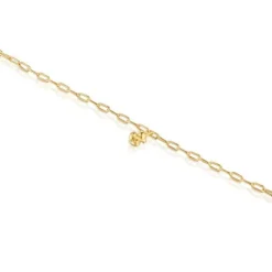 Pulseira corrente banhada a ouro de 18 K sobre prata com argolas ovais Bold Bear