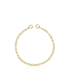 Pulseira corrente banhada a ouro 18 K sobre prata Hold Oval