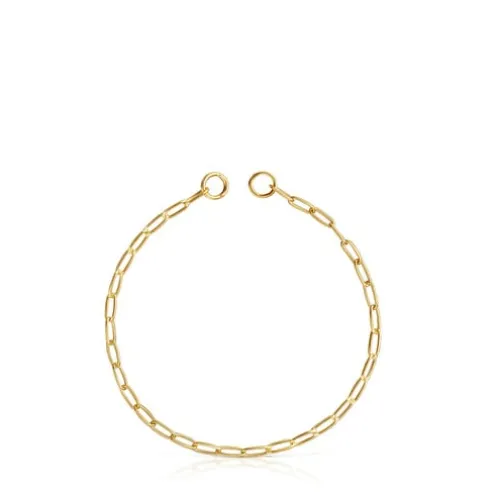 Pulseira corrente banhada a ouro 18 K sobre prata Hold Oval