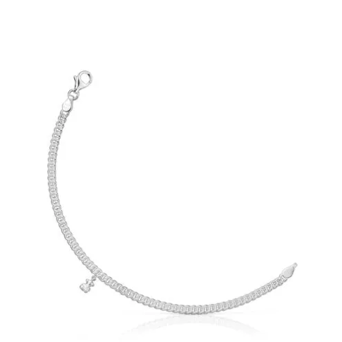 Pulseira corrente barbada em prata Bold Bear