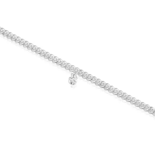 Pulseira corrente barbada em prata Bold Bear