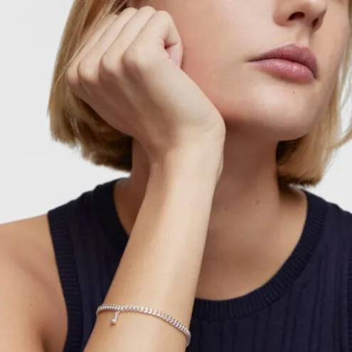Pulseira corrente barbada em prata Bold Bear