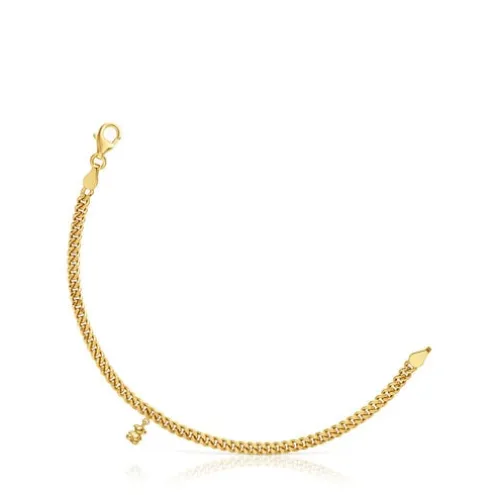 Pulseira corrente barbada banhada a ouro de 18 K sobre prata Bold Bear