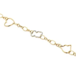 Pulseira corrente bicolor com motivos New Silueta