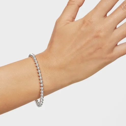 Pulseira corrente em prata com motivos de bola Hold Oval