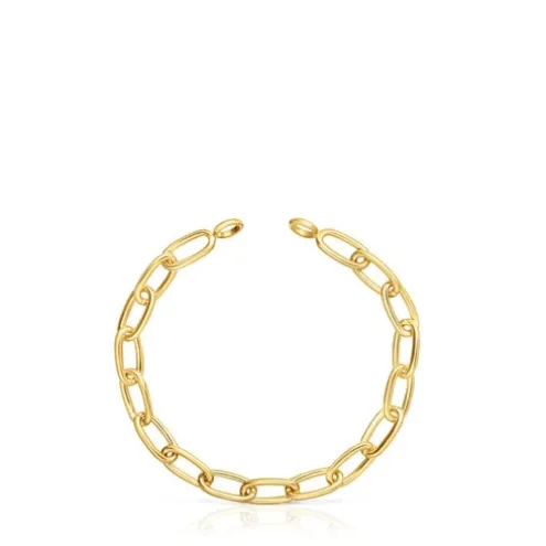 Pulseira corrente XL banhada a ouro 18 K sobre prata Hold Oval