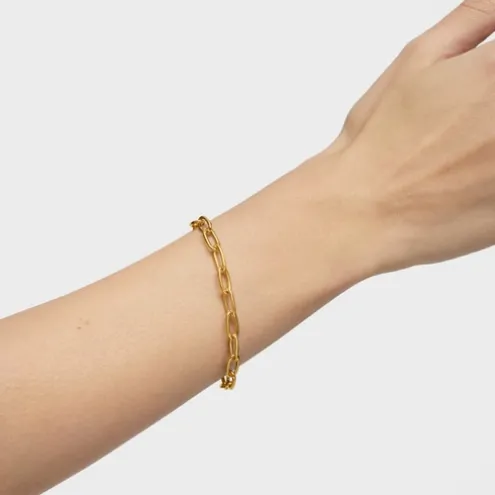 Pulseira corrente XL banhada a ouro 18 K sobre prata Hold Oval