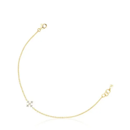 Pulseira cruz em ouro e diamantes Les Classiques