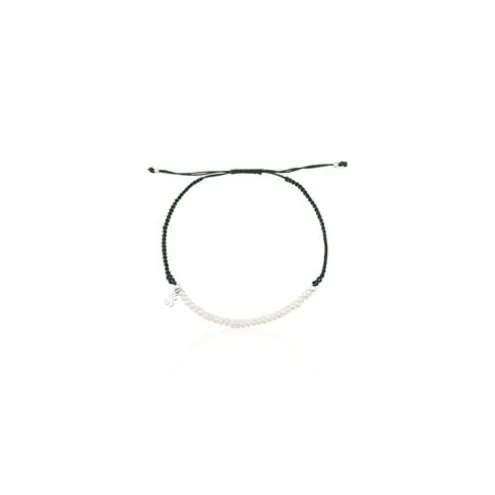 Pulseira de cordão prata, pérola e verde TOUS Color