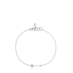 Pulseira de corrente estrela em ouro branco com diamantes TOUS Grain