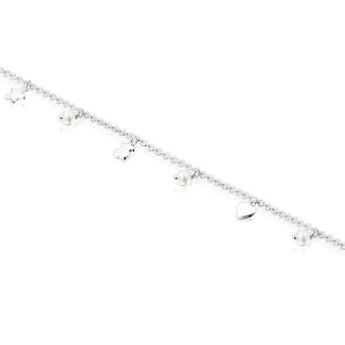 Pulseira de pé Cool Joy em Prata e Pérolas