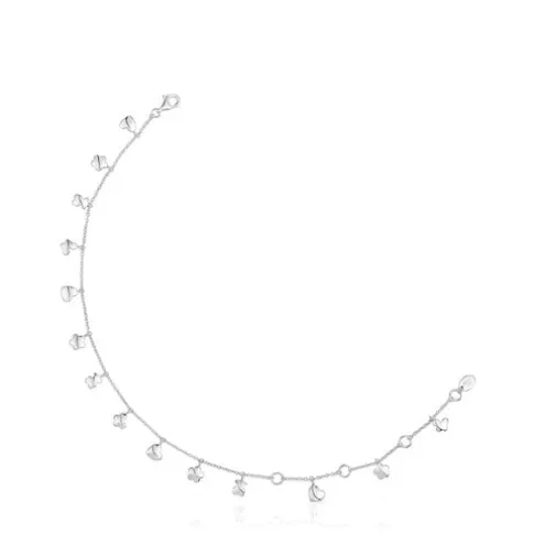 Pulseira de pé em prata com motivos Bold Motif