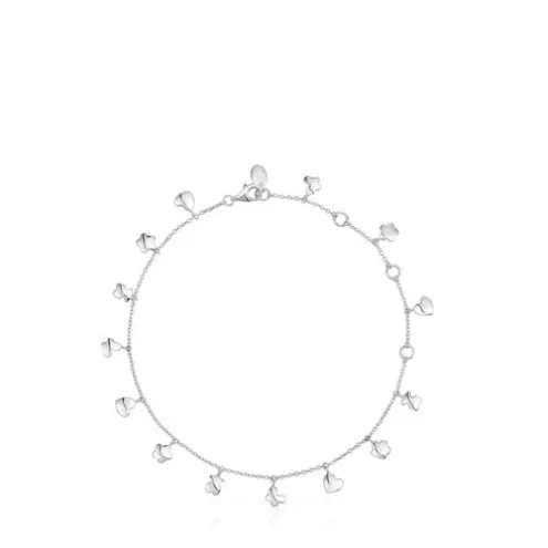 Pulseira de pé em prata com motivos Bold Motif