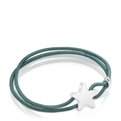 Pulseira elástica Sweet Dolls azul com estrela em prata