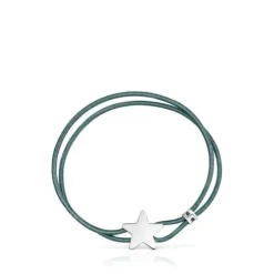 Pulseira elástica Sweet Dolls azul com estrela em prata
