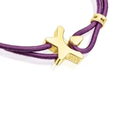 Pulseira elástica Sweet Dolls lilás com estrela em prata vermeil