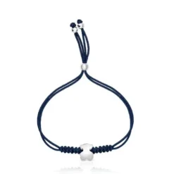 Pulseira em nylon com motivo de urso em prata Bold Motif