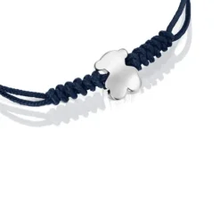 Pulseira em nylon com motivo de urso em prata Bold Motif