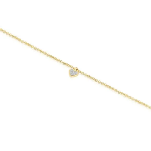 Pulseira em ouro e diamantes motivo coração San Valentín
