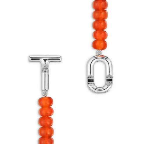 Pulseira em prata e calcedónia tratada laranja TOUS MANIFESTO