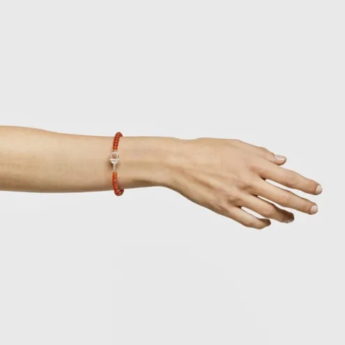Pulseira em prata e calcedónia tratada laranja TOUS MANIFESTO