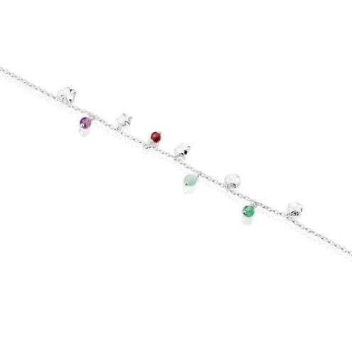 Pulseira em prata e pedras preciosas motivos Bold Motif