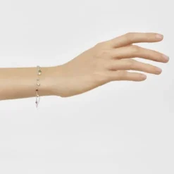 Pulseira em prata e pedras preciosas motivos Bold Motif