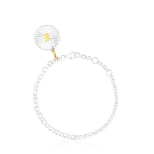 Pulseira em prata e prata vermeil urso Iris Motif
