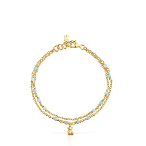 Pulseira em prata vermeil e amazonite Bold Bear