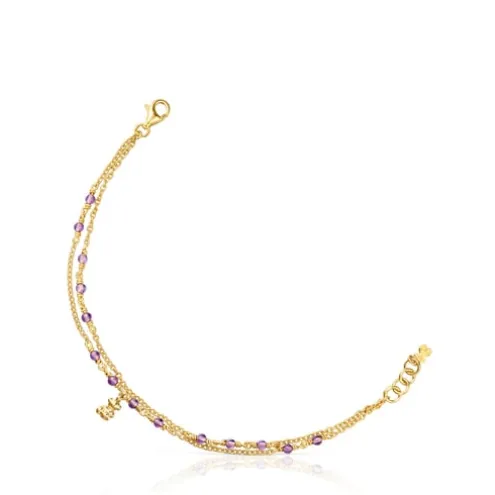 Pulseira em prata vermeil e ametista Bold Bear
