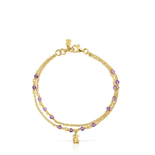 Pulseira em prata vermeil e ametista Bold Bear
