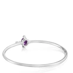 Pulseira escrava em prata e safira lilás criada em laboratório TOUS Color LGG