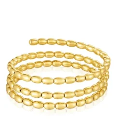 Pulseira escrava espiral banhada a ouro de 18 K sobre prata TOUS Basics
