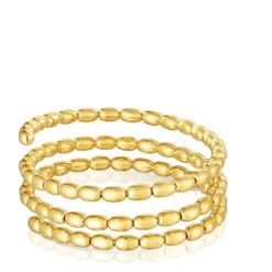 Pulseira escrava espiral banhada a ouro de 18 K sobre prata TOUS Basics