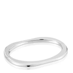 Pulseira escrava fechada em prata Line
