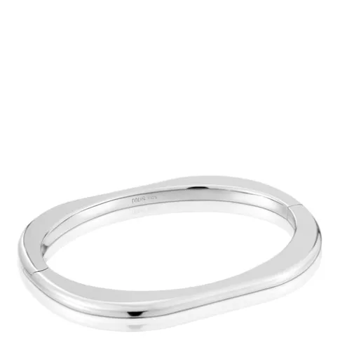 Pulseira escrava fechada em prata Line