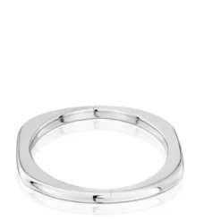 Pulseira escrava fechada em prata Line