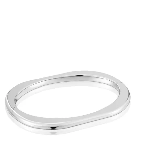 Pulseira escrava fechada em prata Line