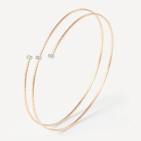 Pulseira espiral em ouro com três diamantes TOUS ATELIER